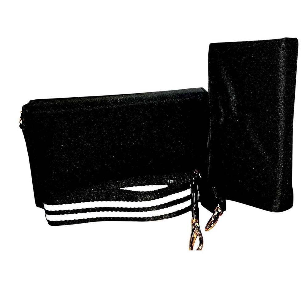 ToteSavvy Black Nylon Diaper Bag Organizer Insert with Changing Mat and Strap